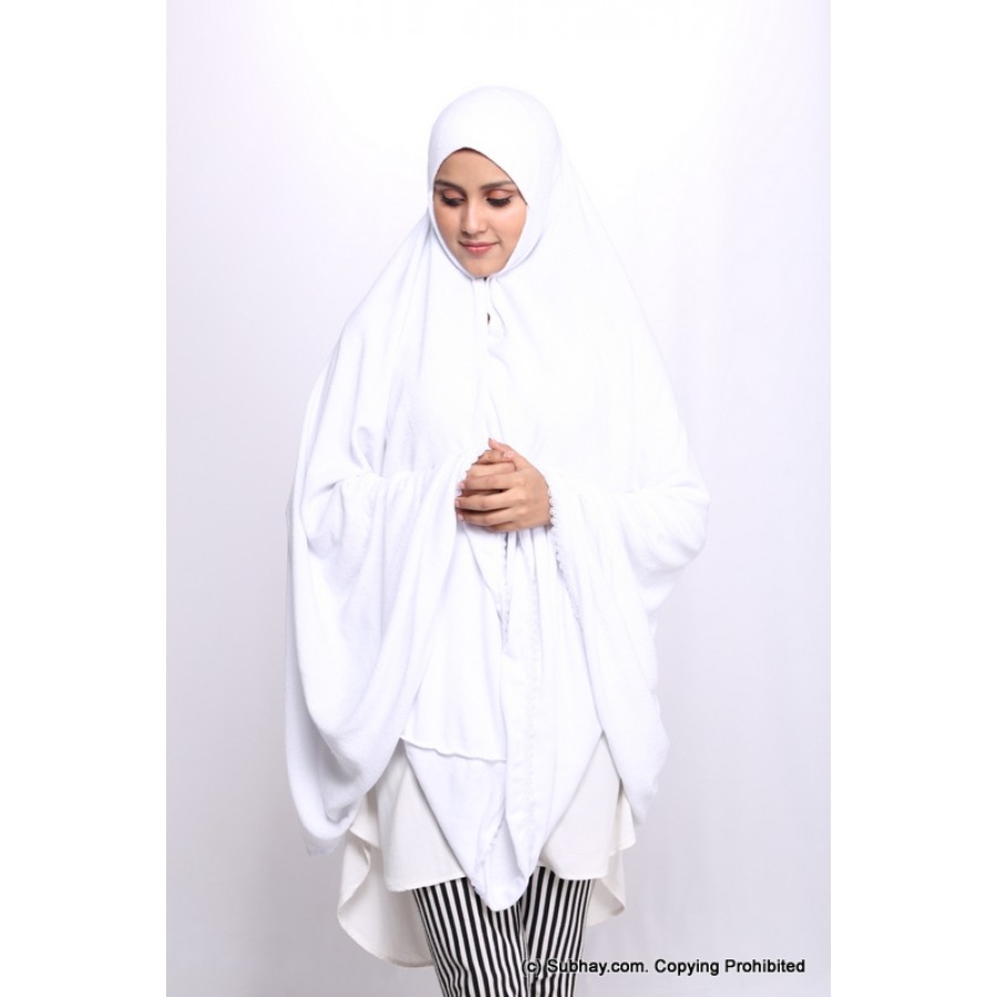 Women's Cotton Scarf or Hajj or Terry Umrah Ihram - White